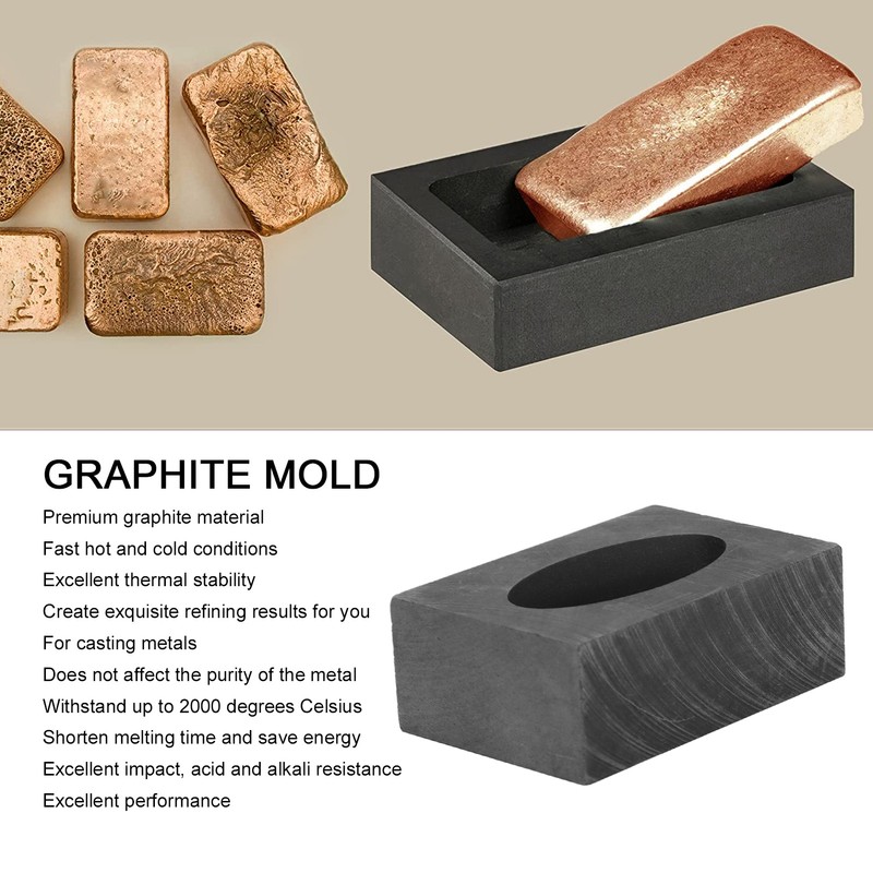 Graphite Casting Ingot Mold Oval High Purity Gold Silver Melting