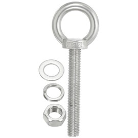 TA-VIGOR 1Pc M16 x 120mm Lifting Long Eye Bolt, 304 Stainless Steel Wall Expansion Anchor Bolts, Masonry Concrete Screws Shoulder Eyebolt Lifting Ring with Nuts Washers for Hanging Hammock Article