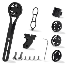 Bike Computer Mount for Integrated Aero Handlebar - Out Front Combo Mount for Garmin Edge Wahoo Elemnt Bryton Rider Stages Dash Hammerhead Cateye, for GoPro Action Camera and Bike Light Attachment