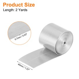 uxcell 2 Yard 40mm PU Faux Leather Strips, Fold Over Leather Strap Roll Double Sided Faux Supplies for DIY Craft Projects, Silver