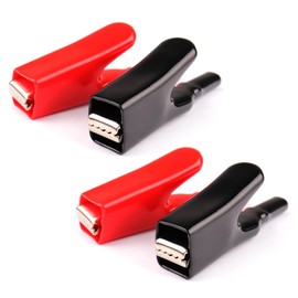 ATOPLEE 4PCS Alligator Clips Electrical,50A Insulated Spring Loaded Alligator Clamps,Truck Car Battery Heavy Duty Alligator Clips for Electrical Testing, Circuit Connection, Experiment