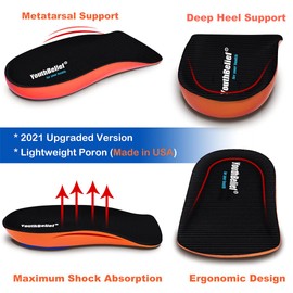 Fasciitis plantar Inoles Talón Cup【Poron – Hecho en Estados Unidos】 Plantillas de talón para mujeres y hombres para dolor de talón, espolones de talón, pies planos, tendinitis, inserciones de absorción de impactos (mujeres 6-11.5 / hombres 4.5-9.5)