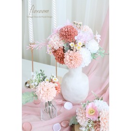 Floroom Artificial Dahlia Flowers 25pcs Real Looking Dusty Rose Shades Foam Fake Roses with Stems for DIY Wedding Bouquets Bridal Shower Centerpieces Floral Arrangements Party Tables Home Decoration