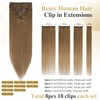 Elailite Clip-In Real Hair Extensions, 8 Wefts, Straight, #6 Light