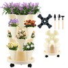 KvyusFlourish 4 Tier Garden Tower Strawberry Planter Stackable Planters Vertical