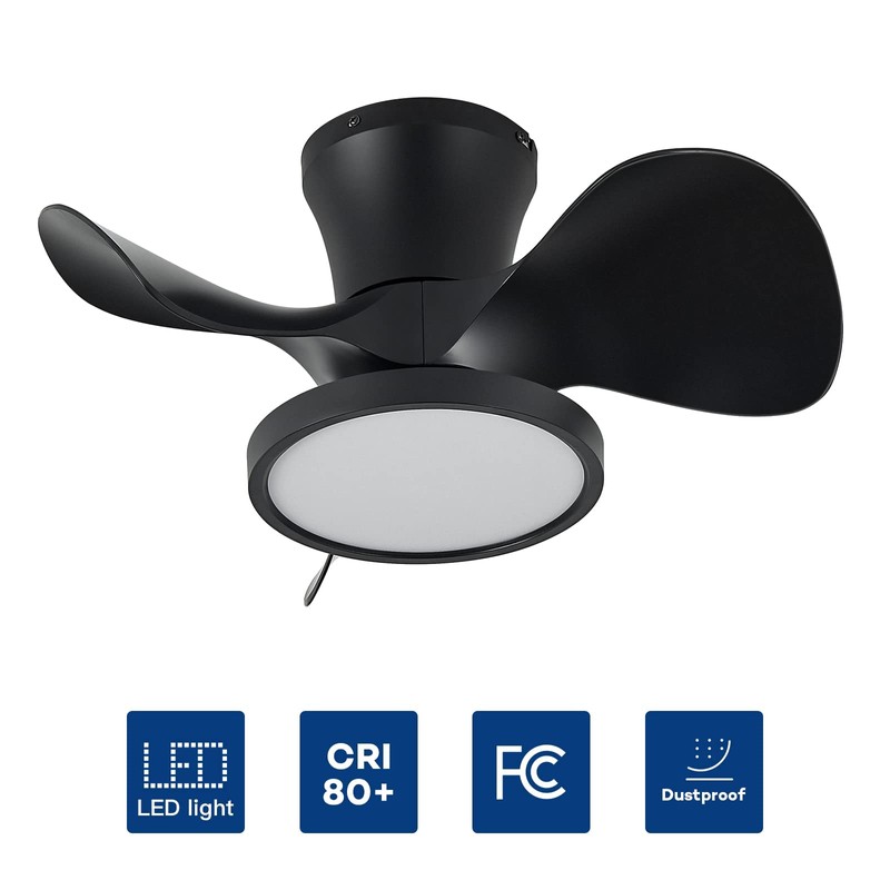 ocioc Quiet Ceiling Fan with LED Light 22 inch Large
