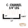 C Channel 18” x 3/4” Leg - Made in The