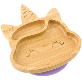 bamboo bamboo ® Baby Suction Bowls and Matching Spoon Set, Stay Put Feeding Bowl, All Natural(Lilac)