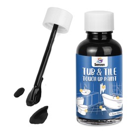 Tub and Tile Gloss Black Paint Touch Up Paint Kit for Bathtub Porcelain Repair Scratches Cracks Chips on Porcelain Acrylic Enamel Cast Iron Tiles Sinks Toilets Black