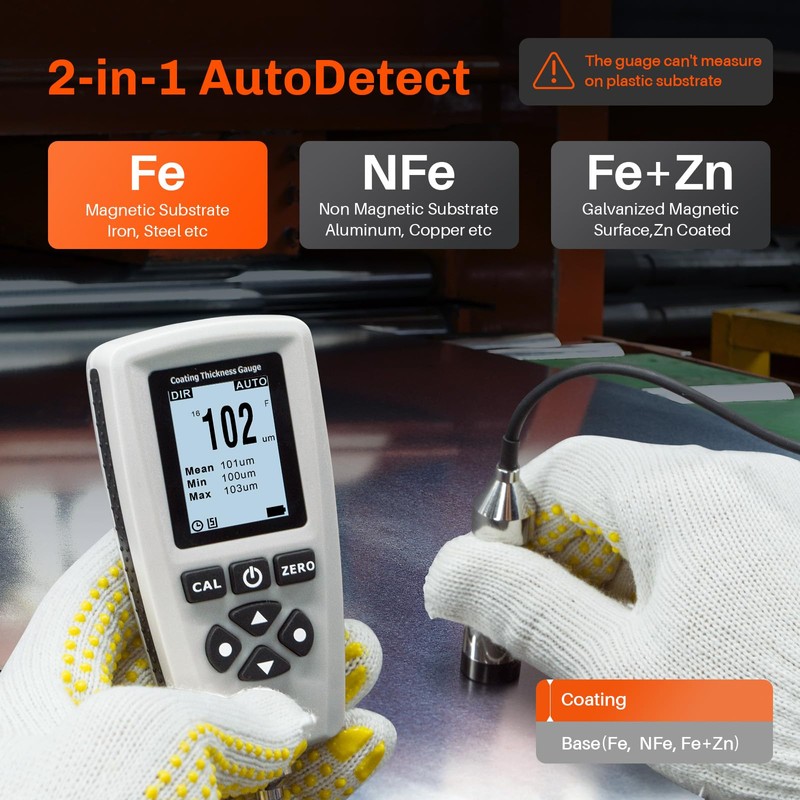 YOWEXA EC-770SE Professional Coating Thickness Gauge with External Probe, Digital