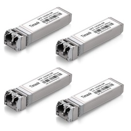 Timaxk 4Pack 10GBase-SR SFP+ Transceiver, SFP Multi-Mode Fiber LC Module, 10G 850nm MMF up to 300 Meters, Compatible with Cisco, Ubiquiti, Mikrotik, D-Link, Netgear, Qnap, Linksys and More