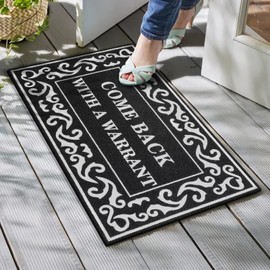Lzuso Door Mats Welcome Mat Outdoor Indoor with Non Slip Rubber Backing Durable Easy to Clean Entrance Funny Mat for Home Farmhouse Patio Front Door Mats Come Back with A Warrant Door Mats