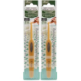 Clover Soft Touch Crochet Hook, Size 7 4.5mm (1032/7) Pack of 2