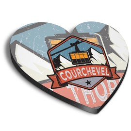 1x Heart MDF Magnet 6cm - Courchevel France Ski Skiing Snowboard - Fridge Locker Office Whiteboard Toolbox #58790
