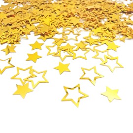 Gold Star Confetti | Glitter Confetti Sprinkles for Party Table Scatters Decoration | Birthday Baby Shower Wedding Party Festival Supplies | Metallic Foil | 45g 1.6OZ 1100Pcs