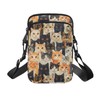 TSOVTHRID Black Yellow White Cats Print Women's Crossbody Bag, Cell