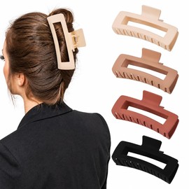 MINMUNJIU Paquete de 4 Clips de Garra Extra Grandes de 5" para Cabello Grueso, Clips de Garra Grandes Antideslizantes Mate para Cabello Rizado Largo Y Grueso, Clip de Garra Gigante Xl, Accesorios Para