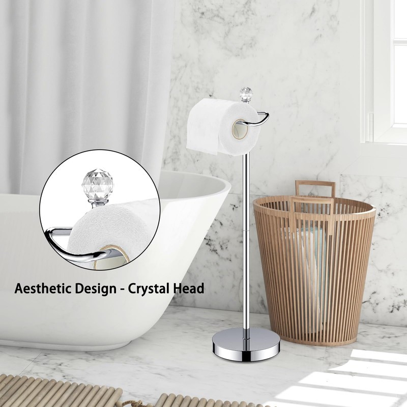 Toilet Paper Holder Stand (with Reserve Function) Free Standing Toilet
