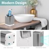 Boperzi Toothbrush Holder Toothpaste Organizer Drainage for Bathroom Vanity, Detachable