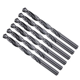 METALLIXITY Drill Bit (8mm) 6Pcs, 4241 High-Speed Steel Straight Shank Nitriding Black 118° for Wood Plastic Iron Copper Aluminum Low Soft Metal