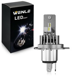 WENLE Motorcycle Headlight, H4/H19/HS1 Common Use, HI/LO Switching, Vehicle Inspection, AC/DC 9-60 V (For 12 V Cars), Integrated, Compact, Explosion, 6000 LM, 30W, White, 6500K, LED Bulb, 1 Pack