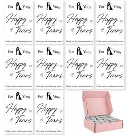 Biomelaus Happy Tears Tissues for Guest Welcome Favor Bags 3 Ply 10 Sheets, Soft Facial Tissues for Wedding Day Welcome Bags Essentials Stuffers Emergency Kit (40 Pack-400 Sheets)