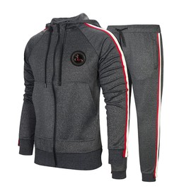 AOTORR Men's Hooded Athletic Tracksuit Full Zip Casual Jogging Gym Sweat Suits TZ23 Dark Gray XL