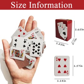 VOVCIG Mini Playing Cards Pack of 3 Decks Poker Cards Poker Game Cards for Men Wmen Travel Kits Party Decoration Idea (Red)
