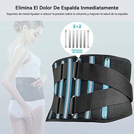 Soporte Lumbar para Hombres y Mujeres,faja Lumbar Ajustable con 7