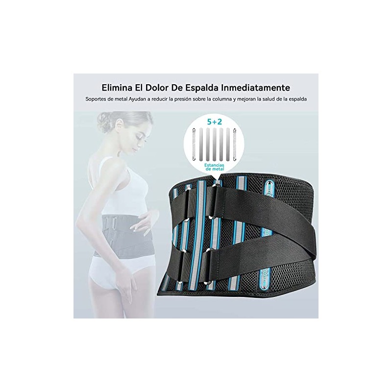 Soporte Lumbar para Hombres y Mujeres,faja Lumbar Ajustable con 7