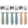 Eascrozn Toddler Utensils, 6 Pack kids Silverware Set with Silicone