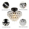 YYJLX Modern Small Crystal Ceiling Light Fixture Mini Black Semi