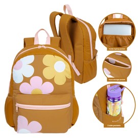 Fashion Angels Style.Lab Backpack for Kids, Travel Bookbag with Matching Pencil Pouch, Cute Puffer Detail & Daisy Design, Ideal for Girls & Boys in School