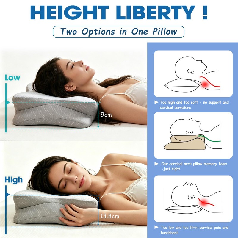 Cervical Neck Pillow for Neck Support Pillows for Sleeping
