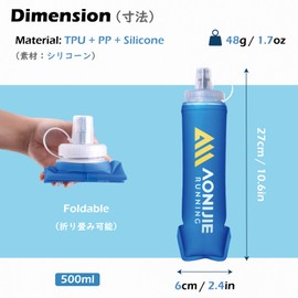 TRIWONDER Collapsible Flask Soft Folding Water Bottles - Large Mouth for Easy Filling - BPA-Free Hydration Bottle Ideal for Running Hiking Cycling Climbing (02# 500ml - Pack of 2)