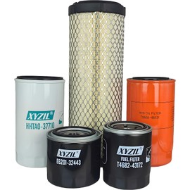 XYZIL Maintenance Service Filter Kit Compatible with Kioti CK2610CHSE CK2610H HST Air Engine Oil Fuel Filter Hydraulic Hydrostatic Drive Compact Tractor E6201-32443 T2185-38031 T4682-43172 T5855-46531