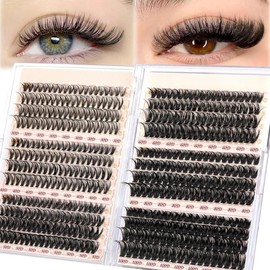 Calphidar Eyelash Clusters Lash Clusters Wispy Individual Lashes 476PCS D-curly Lash Extension 10-16MM Natural Lashes Clusters DIY Cluster Eyelash Extensions for Beginners:_E-Cat Eye Lash Clusters-30D+40D+50D