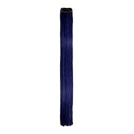 Stasia Street 24-Inch Straight Clip-On Strands Korean Synthetic Breatheable Hair Extensions for Women Natural Looking Instant Style, Volume & Length - MIDNIGHT BLUE