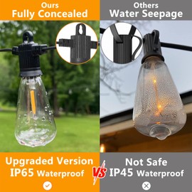 ZOTOYI Outdoor String Lights 100 FT, Waterproof IP65 LED Patio Lights with 52 ST38 Shatterproof Bulbs(2 Spare), Dimmable String Lights for Outside, Cafe, Bistro, Backyard, Garden Warm White