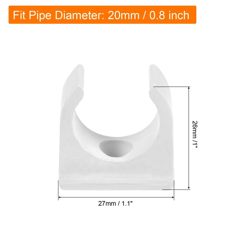 sourcing map 10PCS PVC U-Shaped Conduit Clip Push in Saddle