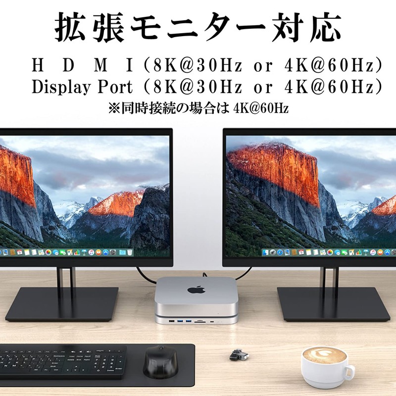 Mac mini Docking Station Type C 10in2 Silver/M.2+2.5" SSD/HDD HDMI