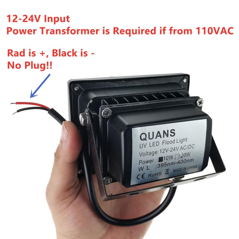 QUANS 10W 12V DC AC 24V DC UV Ultra Violet