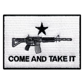 Come Take It Rifle Flag Embroidered Patch Iron-On 2nd Amendment Gun Symbol