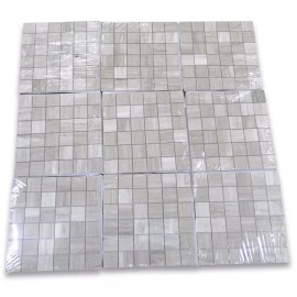 Stone Center Online W25XP Athens Silver Cream Haisa Light Marble 2x2 Square Mosaic Tile Polished