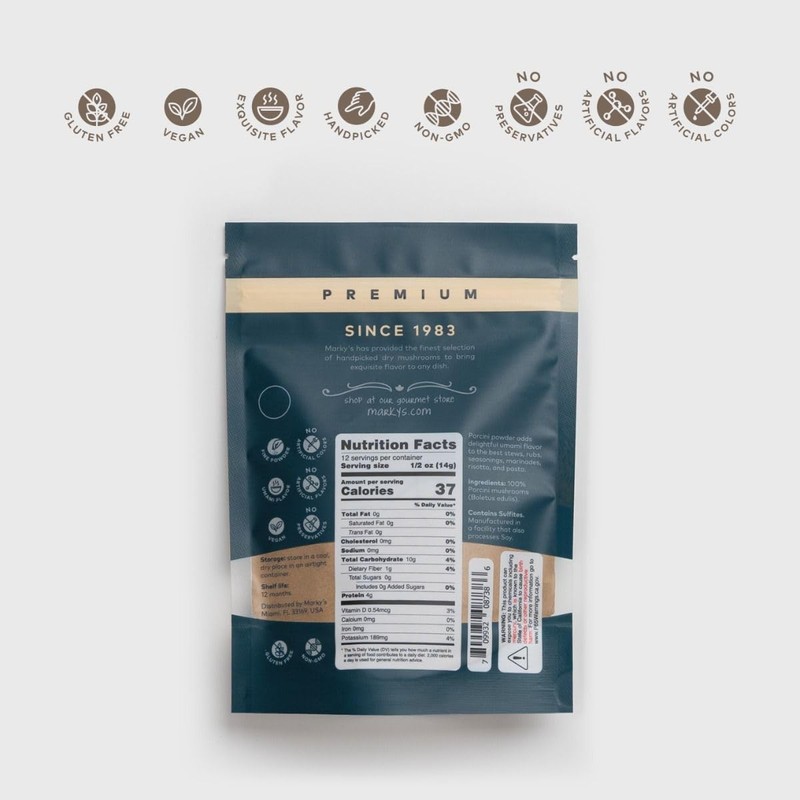 MARKY'S Dried Porcini Mushroom Powder - 6 oz / 170