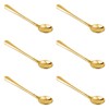 BOXOB 6pcs Tiny Gold Stainless Steel Spoons, 3 x 0.6