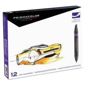 Premier Art Marker Set, Dual-Tip, Assorted Colours, 12/set