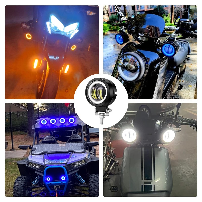 X-STYLE 20W Motorcycle Fog Lamp, 2 Colors, White + Blue,