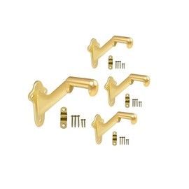 QCAA HandRail Brackets, 3", Zinc Die Cast, Champagne Brass, 4 Pack, Made in Taiwan