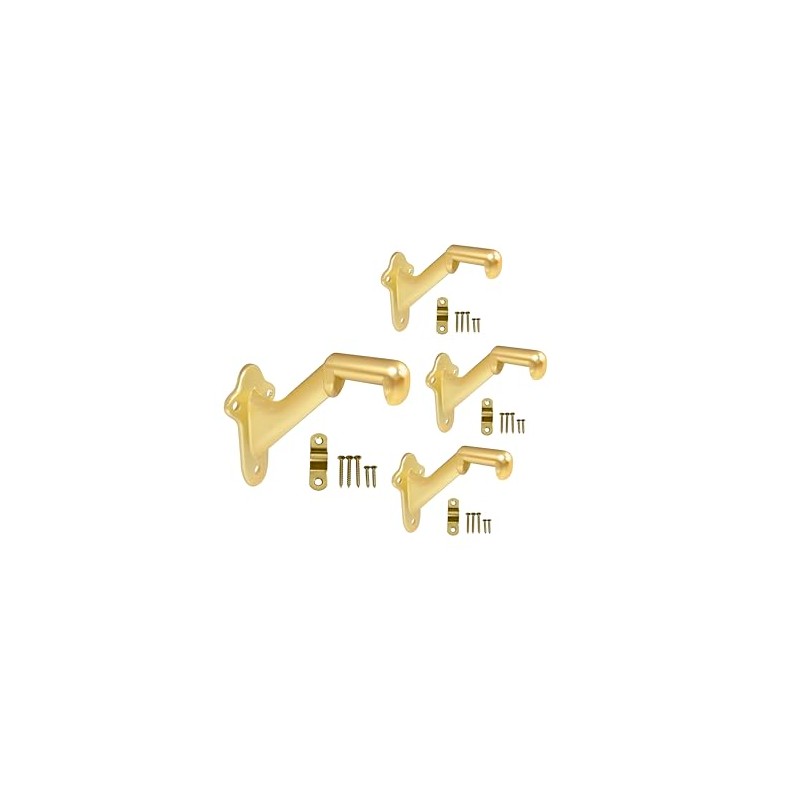 QCAA HandRail Brackets, 3", Zinc Die Cast, Champagne Brass, 4
